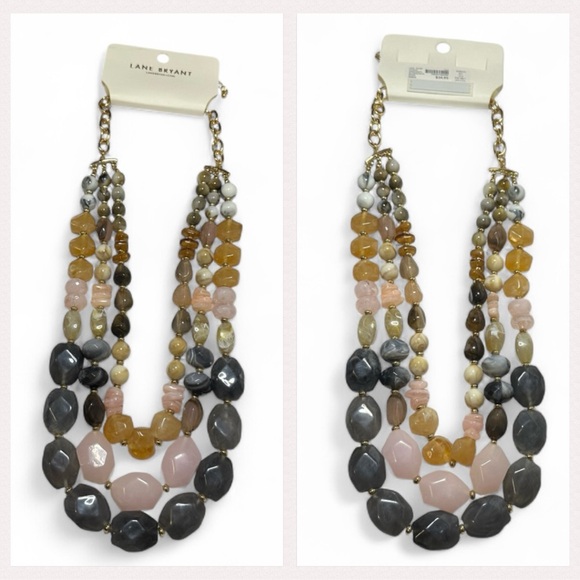 Lane Bryant 3 Strand Multicolor Beaded Necklace NWT $35 - Picture 2 of 5
